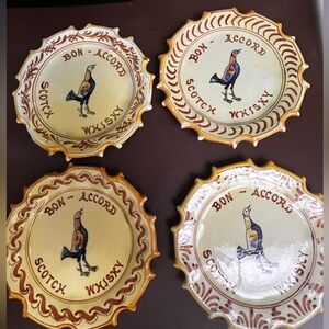 Vintage Bon Accord Whisky Scotch Ceramic Plates – Set of 4 – Salvini Firenze